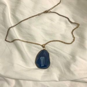 Blue geode necklace